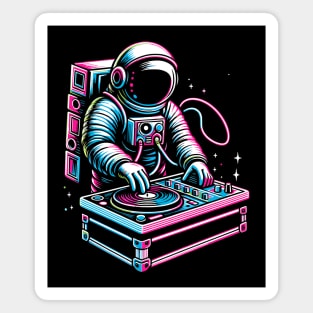 Retro Astronaut DJ Funny Astronaut Magnet